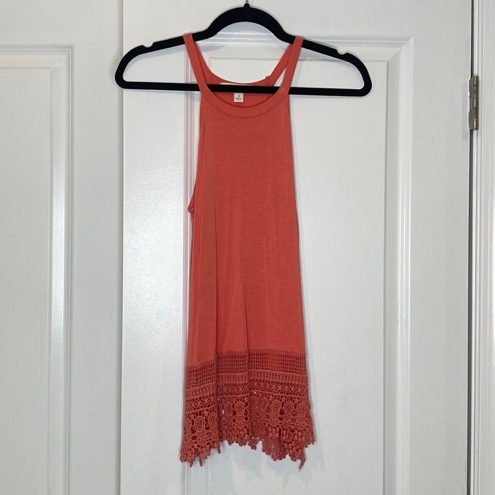 Sleeveless Lace Bottom Babydoll Top